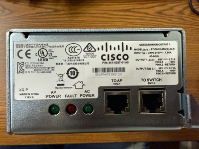 Cisco Aironet PoE Power over Ethernet Injector AIR-PWRINJ1500-2= without cable
