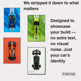 Acrylic Top-Speed Wall Mount Display for LEGO&reg; Technic&trade; McLaren/Porsche Orange