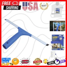 Compact 8-Inch All-Purpose Window Squeegee with Lifetime Silicone Blade - Blue
