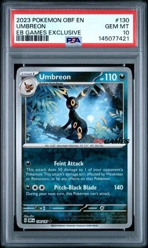 PSA 10 Umbreon Reverse 130/197 EB GAMES Exclusive Promo Obsidian Flames Pokemon
