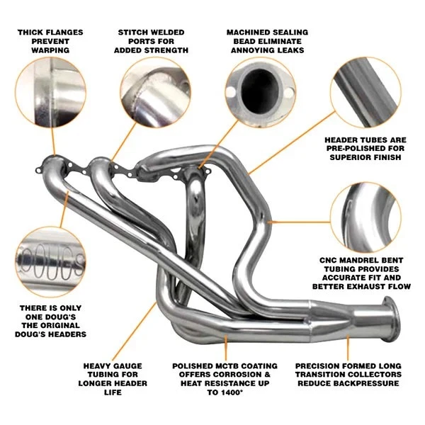 For Chevy Silverado 1500 02-07 Exhaust Headers 4-Tube Steel Metallic Ceramic Foto 2 de 2