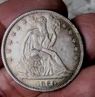 1869 Seated Liberty 50c Half Dollar BETTER HIGHER GRADE!  # C6