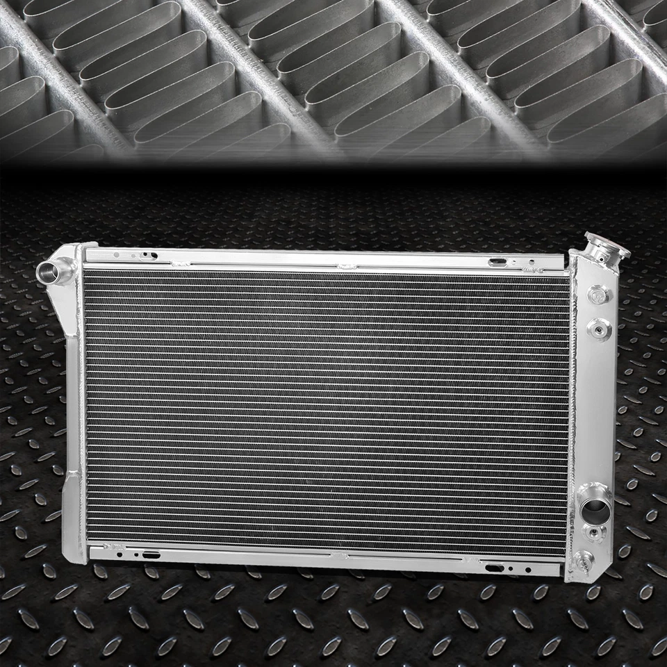 RADIADOR DE CARRERAS DE ALUMINIO DE 3 FILAS + VENTILADOR 2X 12" PARA CHEVY CAMARO/FIREBIRD 82-92 V8 MT Foto 2 de 4