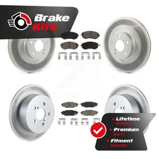 Front Rear Coated Disc Brake Rotors Ceramic Pad Kit For 2005-2009 Subaru Outback