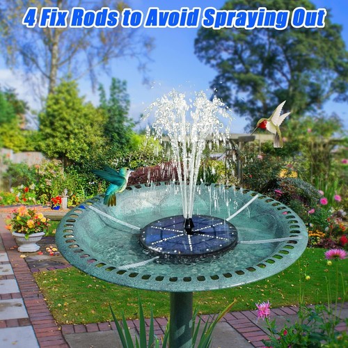 Solar Bird Bath Fountains Upgraded, 4W 60 LED Lights, 60 Led Lights - Picture 4 of 6
