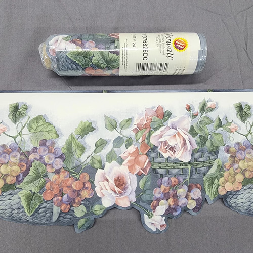 Norwall Floral Grape Country Wallpaper Border Multicolor Prepasted New Sealed