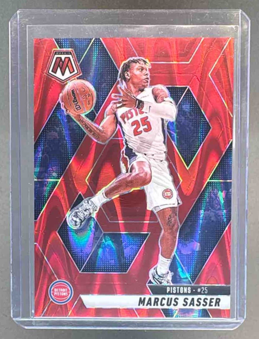 Marcus Sasser 2023 Panini Mosaic #229 Red Seismic Rookie RC /299