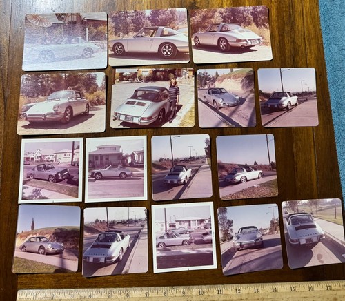 1970s Vintage Photos 16 Porsche Car Silver Color California License Plate