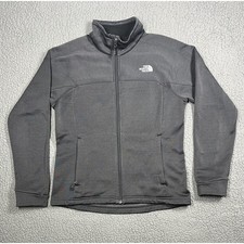 The North Face Womens Gray Full Zip Fleece Lined Jacket Size Medium Mock Neck