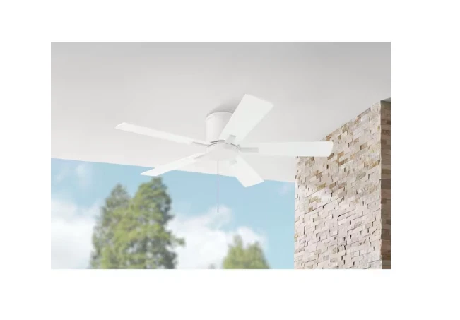 Hampton Bay Grantway 48 in. Indoor/Outdoor Matte White Ceiling Fan w/ Pull Chain - Image 2 of 4
