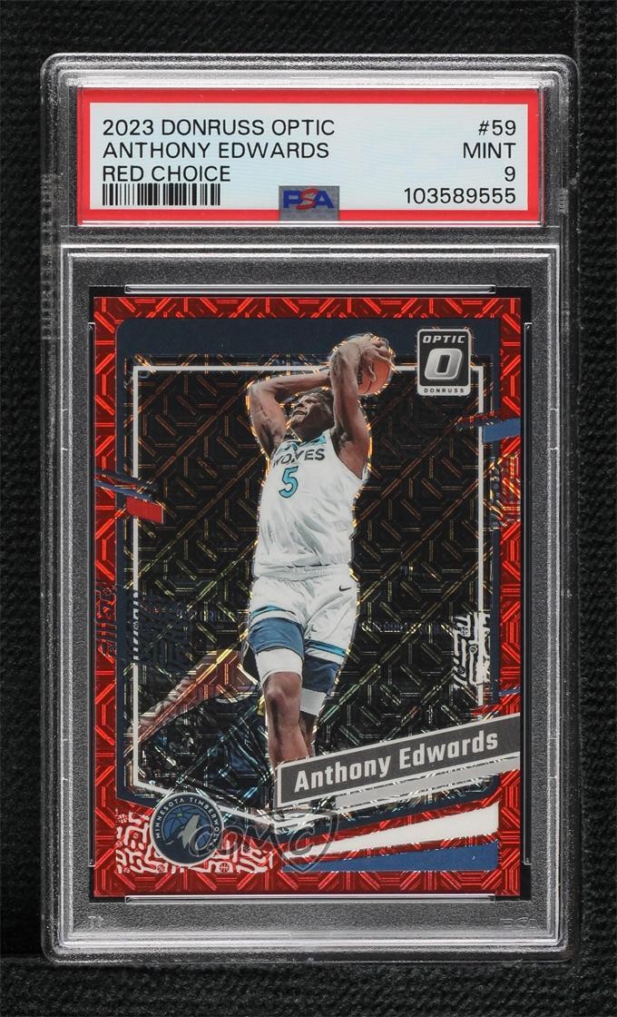 2023 Panini Donruss Optic Choice Red Prizm 65/88 Anthony Edwards PSA 9 MINT 14t3
