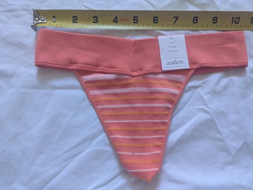 new NWT XS auden thong bikini panties swimsuit girls petite pink peach cute sexy