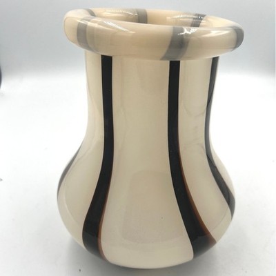 Ferm Living Riban Vase Cream Ribbon Stripe Scandinavian Danish Glass Decor