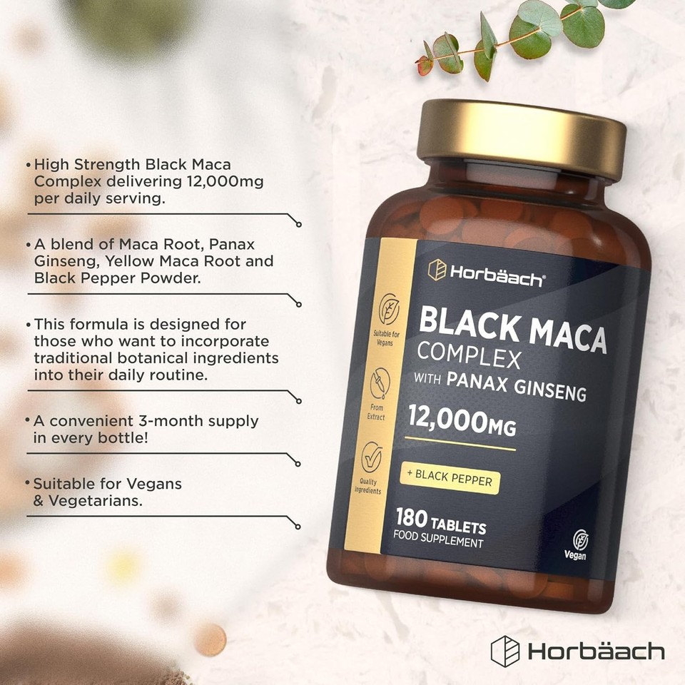 MACA ROOT CAPSULES 12000mg High Strength Black Maca Complex *BRAND NEW ...