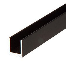 Gordon Glass Aluminum U-channel For 14 In Glass Black Finish -48 In -pack Of 2