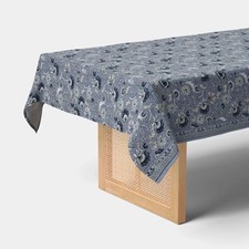 84"x60" Tablecloth Blue Floral