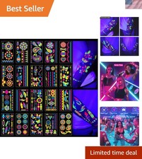 172 PCS Waterproof Neon Tattoos   Instant Glow Offer for Every Occasion