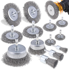 JIZZU Wire Brush for Drill 13Pcs, 1/4 Inch Wire Wheel Brush Cup Set, Wire Wheel