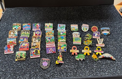 Lot Of 40 Outback Steakhouse Lapel Hat Pins Holiday A Few Are Rare Collectibles