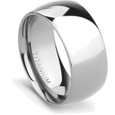 2mm 4mm 6mm 8mm 10mm Titanium Ring Plain Dome High Polished Wedding Band Comf...