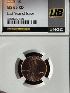 2025 Lincoln Shield Cent 1C Last Year NGC MS65 RD Phila 8683625-168