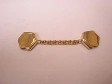 2" Sweater Button Covers, Double Link Chain Gold Tone Vintage sc08