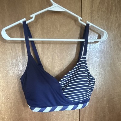 Amoena Infinity Pool Striped Bikini Swim Top 10C Blue/White 71472