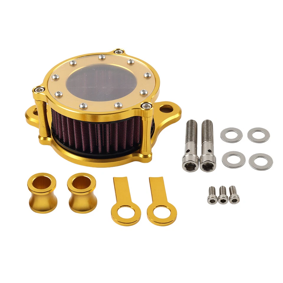 Air Cleaner Intake Filter Kit Gold For Harley Sportster XL 883 XL1200 1991-2022 - Image 2 of 4