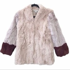 Heartloom Mari Fur Colorblock Coat Jacket Nwt