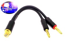 From OZ Quality 1PC RCA Female Socket To 2 Banana Male Plug Adapter Cable + F.P