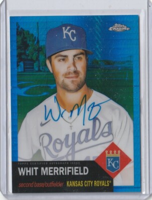 2022 Topps Chrome Whit Merrifield Blue Refractor Auto Mint 21/99
