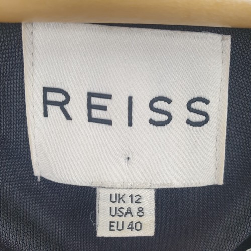 Reiss Dress Womens UK 12 Black Romisa Bodycon Lace Mesh Overlay Ruched Smart - Picture 5 of 17