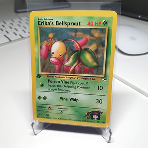Pokemon card Erika`s Bellsprout 1st Edition 75/132 Gym Heroes Near Mint