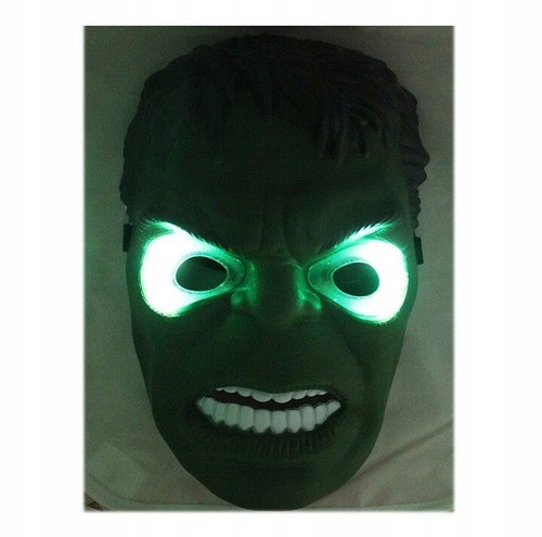grun HULK Maske leuchten Hulk-Maske LED NEU OVP - Bild 2 von 2