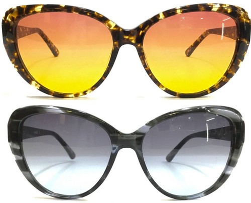 Occhiali da sole donna firmati grandi cat eye oversize lenti sfumate chiare neri - Foto 2 di 13