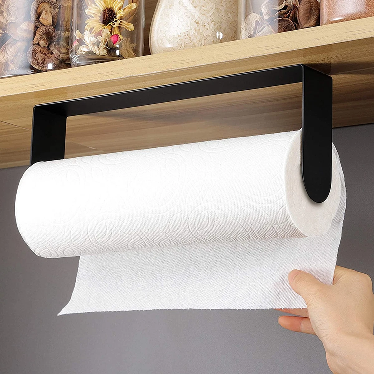 Paper Towel Holder Wall Mount Under Cabinet Adhesive Paper Towel Holder