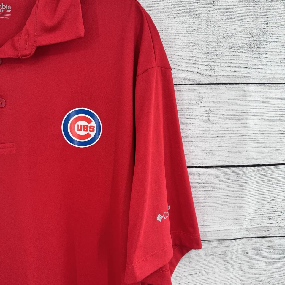 Camisa polo de golf Columbia para hombre 2XL Chicago Cubs roja manga corta béisbol Foto 3 de 4