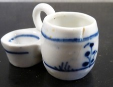 Antique c.1890 German CONDIMENT SERVING BOWL Blue Onion Dollhouse Miniature
