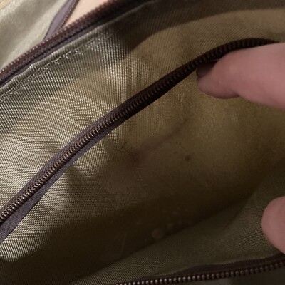 YSL YVES SAINT LAURENT KHAKI OLIVE NYLON FULL ZIP GARMENT