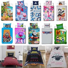 Kids Single Duvet Cover Sets Reversible Playstation Peppa Pig Scooby Doo & More
