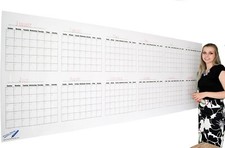Dry Erase Wall Calendar - Blank 12 Month Large Wall Calendar- 36"x96" Giant