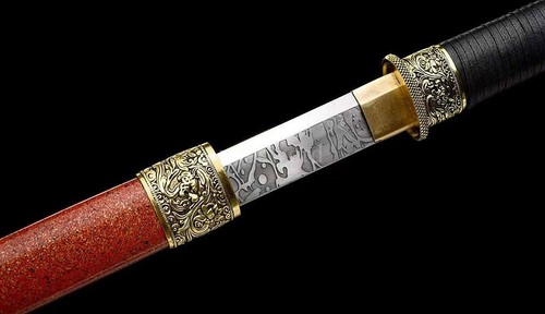 Chinese Dao 环首刀 Straight Sword High Quality 9260 Spring Steel KIRIHA-ZUKURISharp - Picture 4 of 10