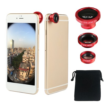 K-S-Trade 3in1 Smartphone Kamera Linsen Set Für Motorola Moto G6 Play – Macro, Weitwinkel, FishEye