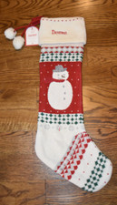 Pottery Barn Kids Snowman Heirloom Knit Christmas Stocking Desmon Monogram NWT