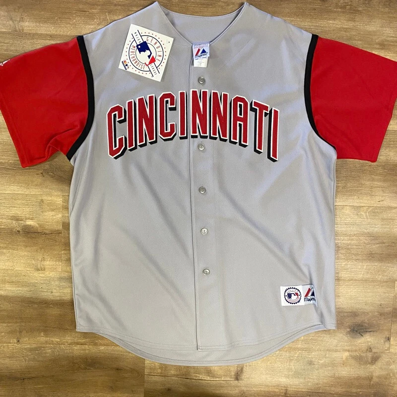 CINCINNATI REDS VINTAGE 2000s MAJESTIC ROAD GRAY MLB JERSEY XL NWT