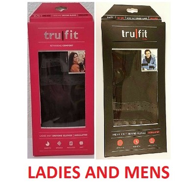 TruFit Mens & Ladies Knit Driving Gloves Insulated Fleece Lined One Size Fit All