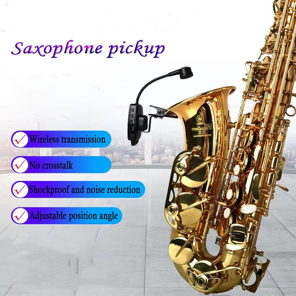 Professional UHF Wireless Instrument Microphone For Saxophone Trumpet Orchestra
