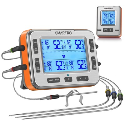SMARTRO X50 Digital Wireless Meat Thermometer 4 Probes, 500ft Food Temp Monit...