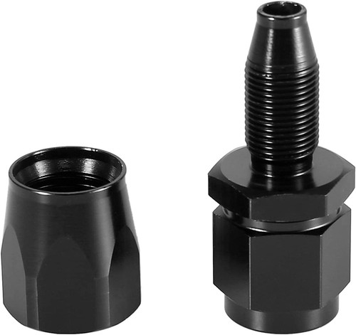 NEW 4PCs 6AN AN6 -6AN BLACK STRAIGHT SWIVEL FUEL OIL HOSE END FITTINGS BLACK - Picture 4 of 7