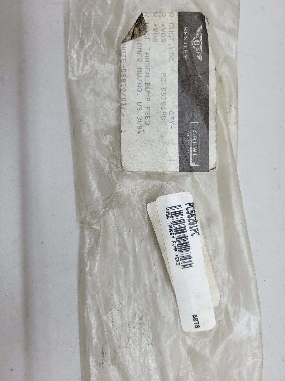 Rolls Royce / Bentley Hose Tandem Pump Feed PC56291PC